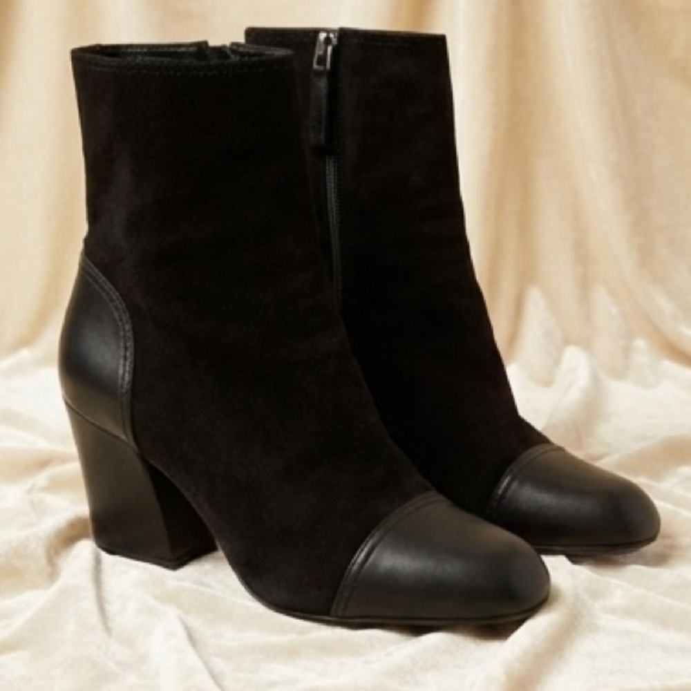 Giorgio Armani Italian Black Suede Ankle Boots